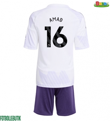 Manchester United Amad Diallo #16 Bortaställ Barn 2025-26 Kortärmad (+ Korta byxor)